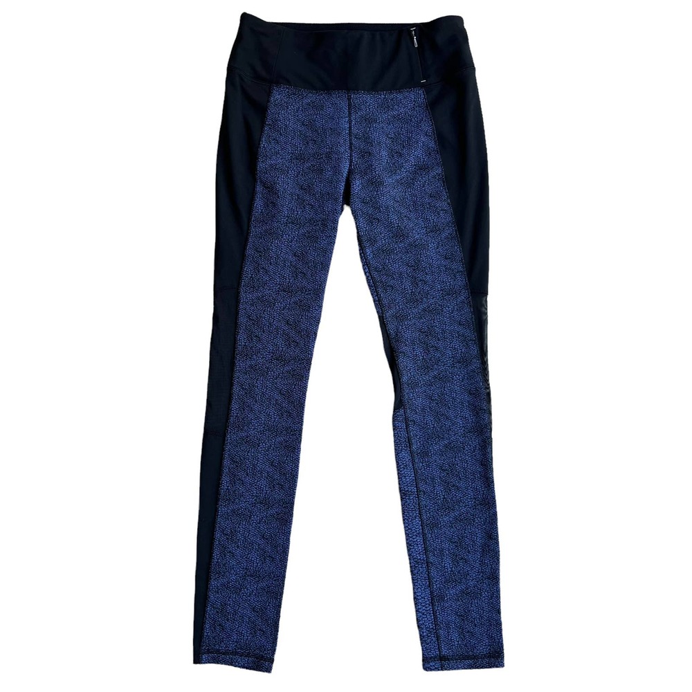 CALIA Textured Print Mesh Insert Leggings Size M Blue Black Active Tight Fit - Picture 4 of 9